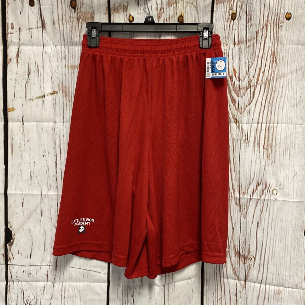 Expert Performance NWT Men's Red Short Athletic M BATTLES WON ACADEMY LOGO (PB)